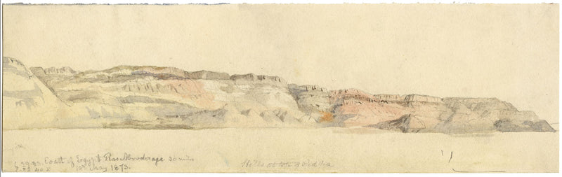 A.H. Walker, Egypt, Red Sea Coast at Ras Abooderage – 1873 watercolour painting