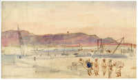 A.H. Walker, Ataka Mountains, Suez Port, Egypt – 1873 watercolour painting