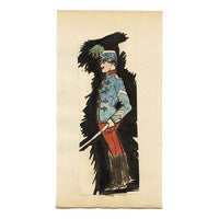 Edouard T. Vieux, tenente francese con spada – disegno a penna e inchiostro del 1890 circa