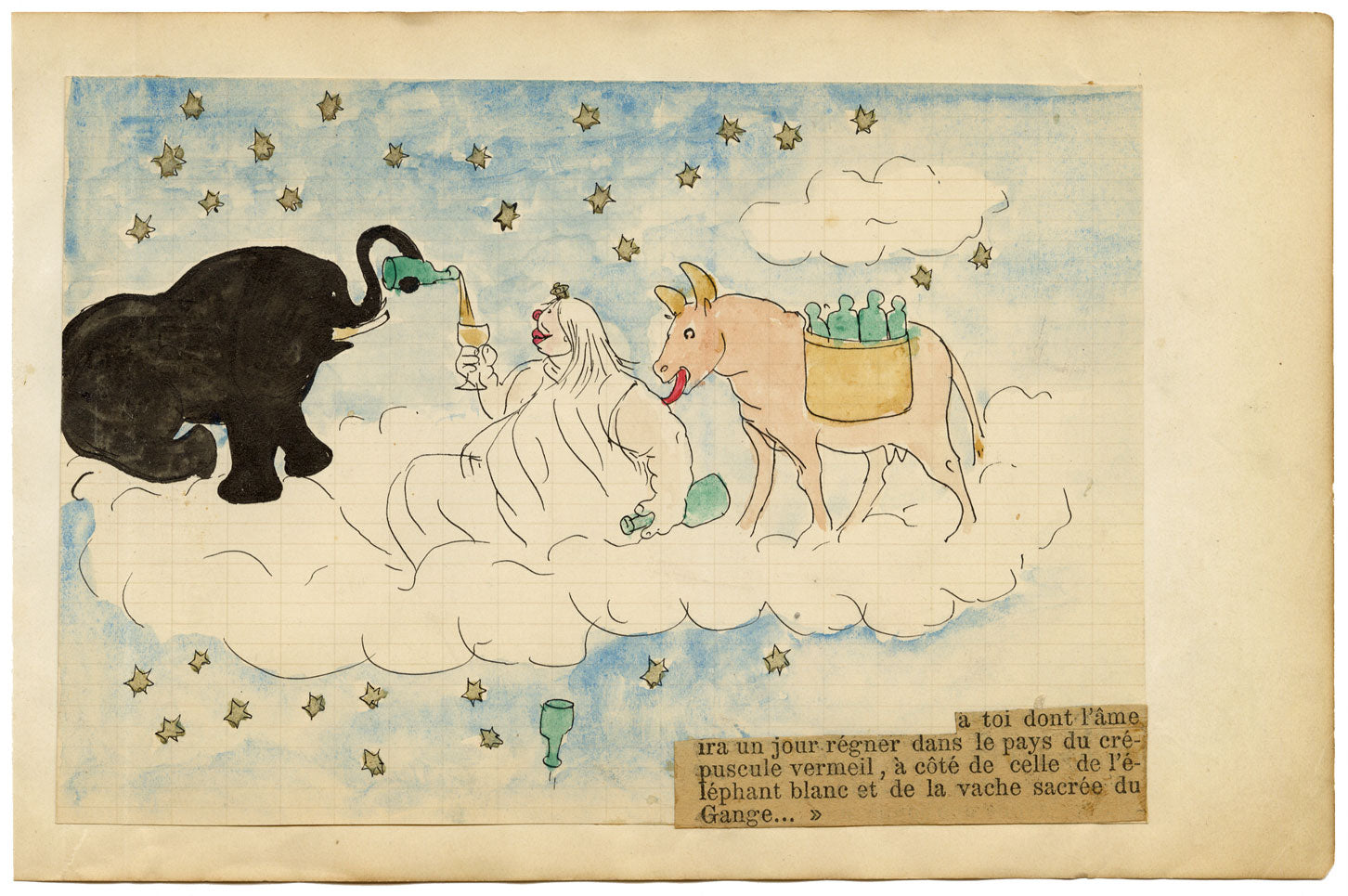 Edouard T. Vieux, Regina Vittoria Imperatrice d'India, cartone animato – disegno del 1890 circa