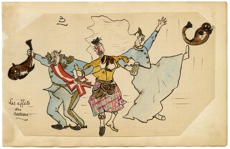 Edouard T. Vieux, Principessa Elena e Principe Cristiano, Cartone animato – disegno del 1890 circa