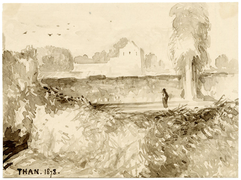 Sir James Peile, Fort at Thana, Maharashtra, India – 1878 watercolour painting
