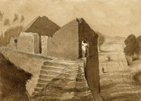 Sir James Peile, Walls of Mhowa, Kathiawar, Gujarat, India – 1864 painting