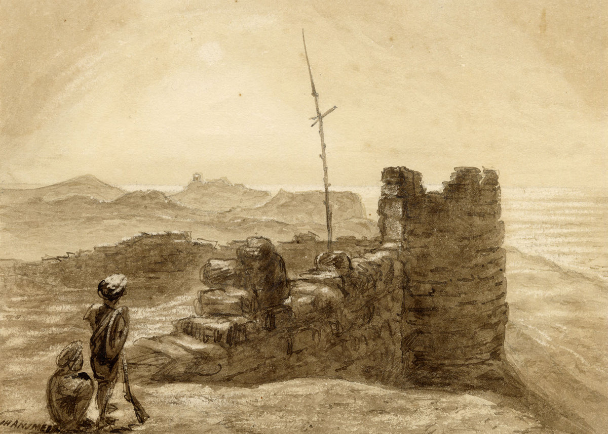 Sir James Peile, Portuguese Fort, Gulf of Cambay, Gujarat, India – 1864 painting