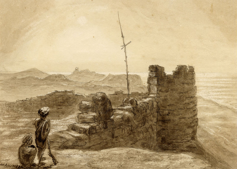 Sir James Peile, Portuguese Fort, Gulf of Cambay, Gujarat, India – 1864 painting