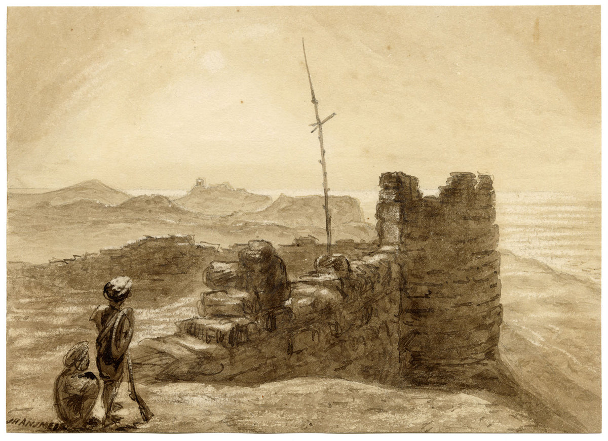 Sir James Peile, Portuguese Fort, Gulf of Cambay, Gujarat, India – 1864 painting