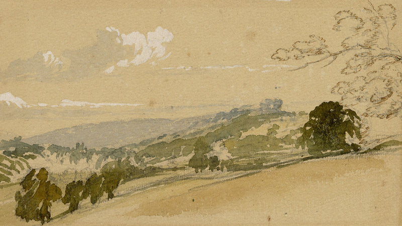 Rolland, Landscape View, Henley-on-Thames – Original 1843 watercolour painting
