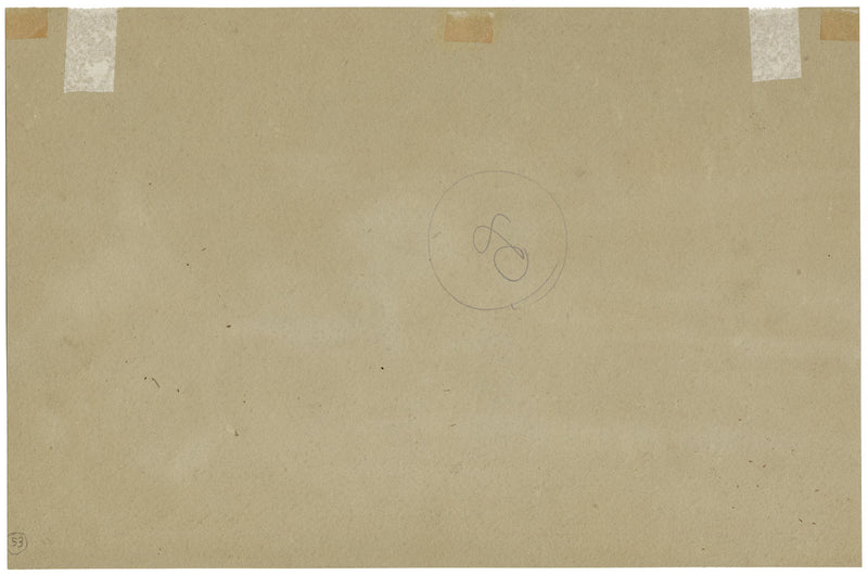 Figure on Coastal Road with Thatched Roundhouse – mid-C19th watercolour painting