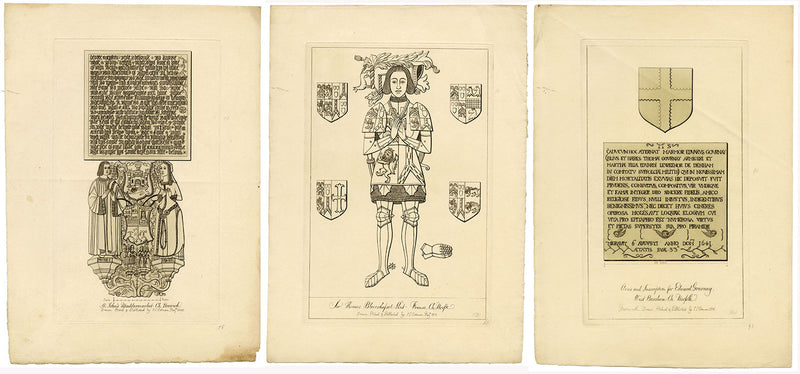 John Sell Cotman, Arquitectura de la iglesia de Norfolk – Conjunto de tres grabados al aguafuerte, 1816