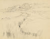 Eleanor Hughes RI, Udimore Landscape, East Sussex – 1920 graphite drawing