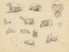 Eleanor Hughes RI, Sheet of Sheep Studies – Original 1920 graphite drawing
