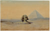 Robert Murdoch Wright, Grande Sfinge di Giza e Piramide, Egitto – acquerello del 1898