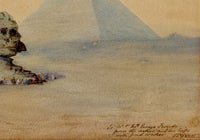 Robert Murdoch Wright, Grande Sfinge di Giza e Piramide, Egitto – acquerello del 1898