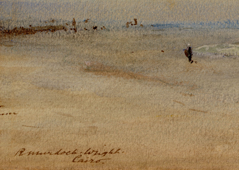 Robert Murdoch Wright, Grande Sfinge di Giza e Piramide, Egitto – acquerello del 1898