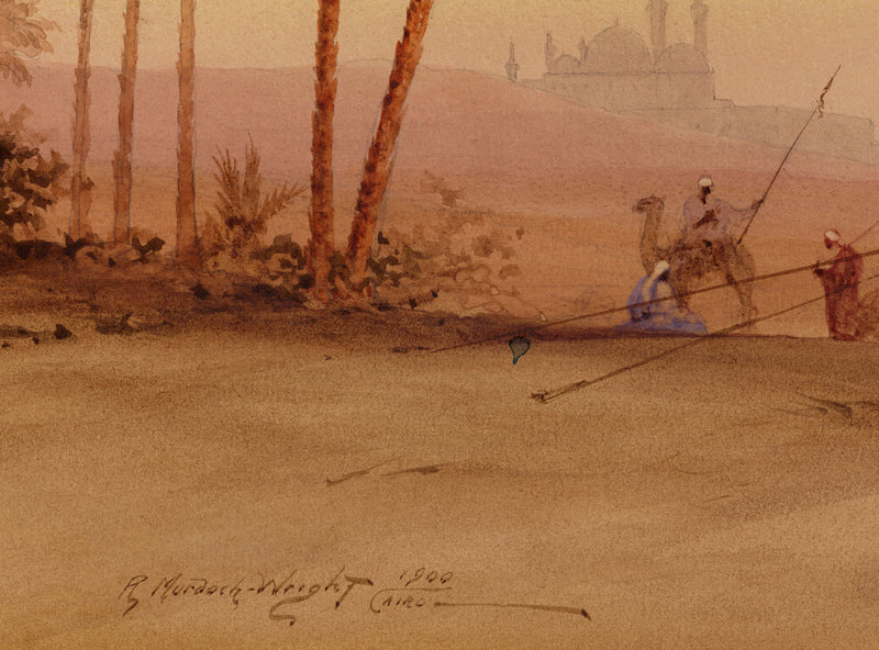 Robert Murdoch Wright, Accampamento beduino vicino al Cairo, Egitto – acquerello del 1900