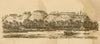 Bungalows along Karnaphuli River, Chittagong, Bengal – c.1840s wood engraving