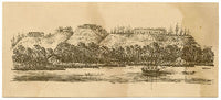 Bungalows along Karnaphuli River, Chittagong, Bengal – c.1840s wood engraving