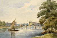 M.A. (Ricketts) Buckland, Arched Bridge Ruin, Possibly Bengal – c.1840s painting