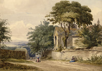 M.A. (Ricketts) Buckland, Village Church on the Coast –1844 watercolour painting