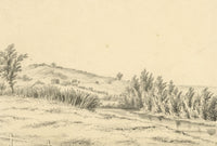 Jane Hester Ricketts, River Itchen near Winchester – c.1840s graphite drawing