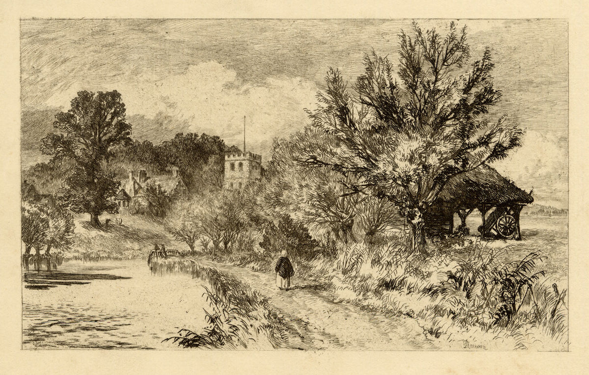 Alfred Dawson, Iffley, Oxfordshire – Original late 19th-century engraving print