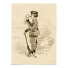 Huntsman with Rifle in Miniature – Original late 19th-century pen & ink drawing