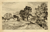 Alfred Dawson, Godstow Lock & Nunnery, Oxford –late 19th-century engraving print