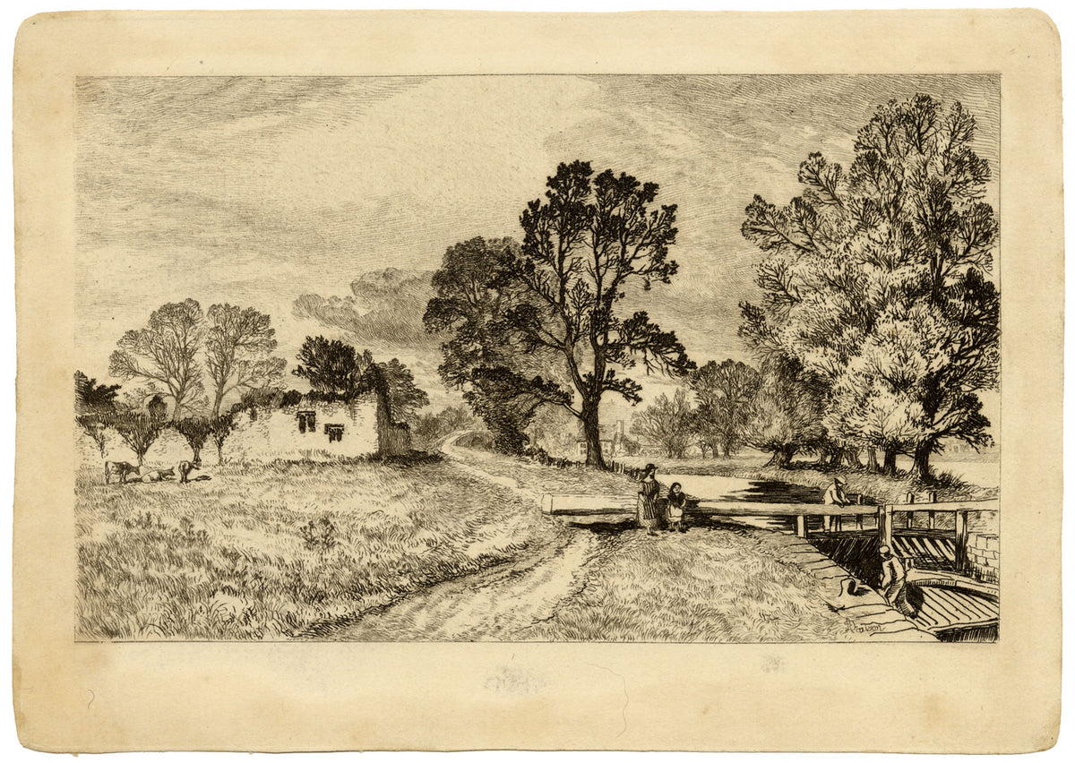 Alfred Dawson, Godstow Lock & Nunnery, Oxford –late 19th-century engraving print