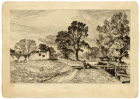 Alfred Dawson, Godstow Lock & Nunnery, Oxford –late 19th-century engraving print