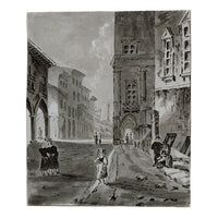 Louisa Tatton, Continental Street Scene – acquerello di inizio XIX secolo