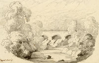 Charlotte Price, Bridge over the Llugwy, Capel Curig, Wales – 1840s ink drawing