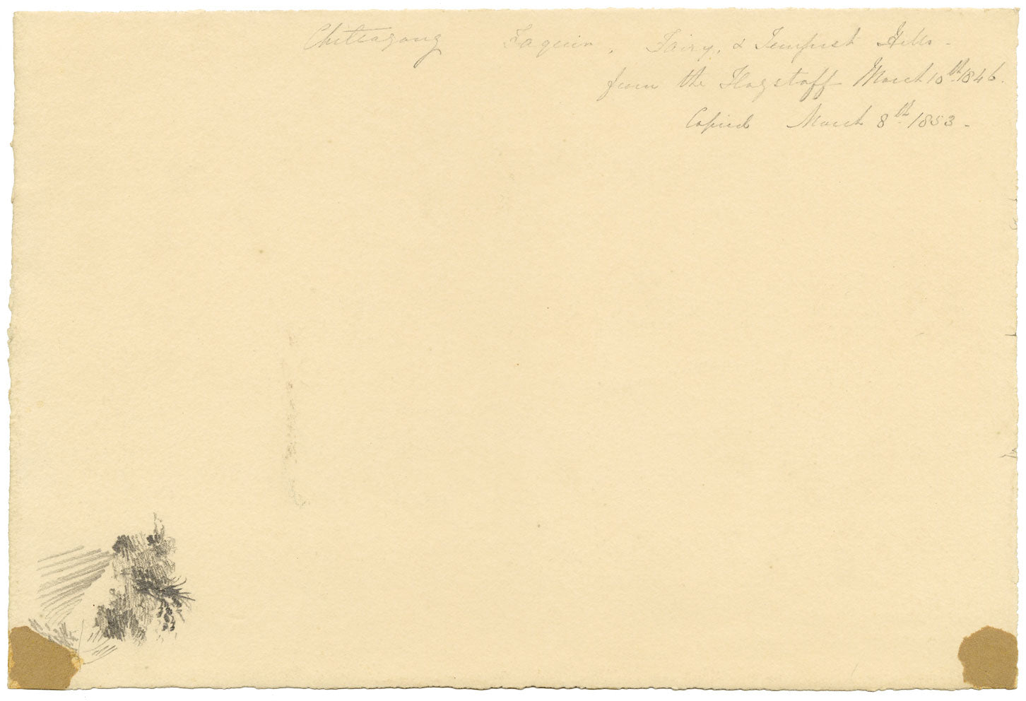 Jane Hester Ricketts, Chittagong Hills from the Flagstaff, Bengal – 1846 drawing