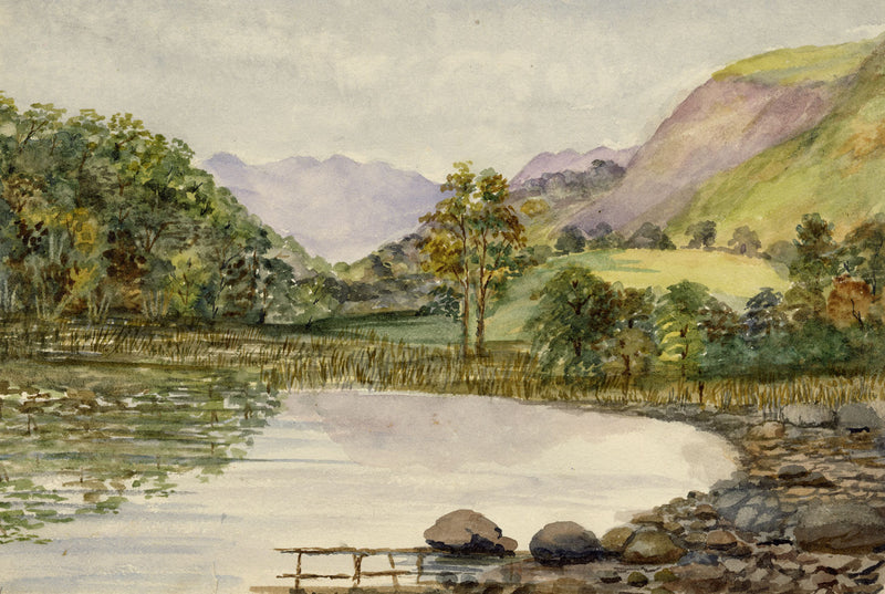 Keswick Sketching Club, Towards Borrowdale, Lake District – 1876 watercolour