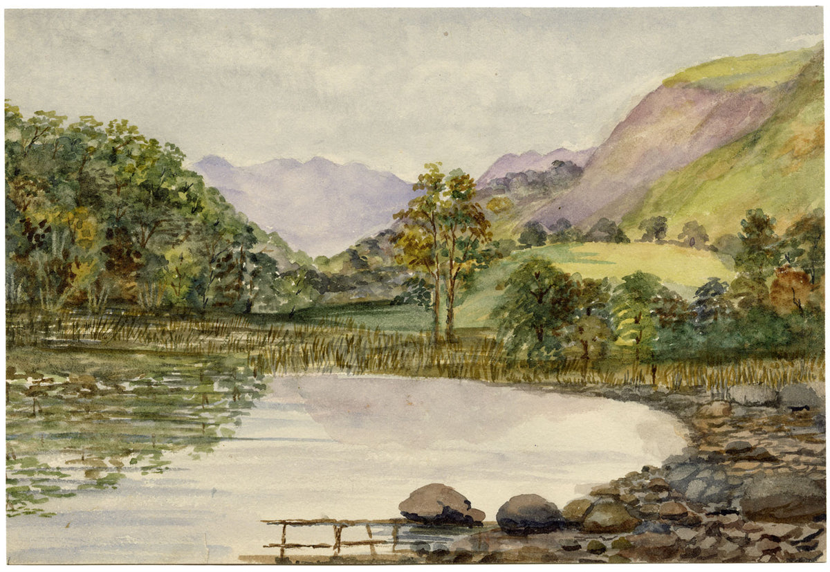 Keswick Sketching Club, verso Borrowdale, Lake District – acquerello del 1876