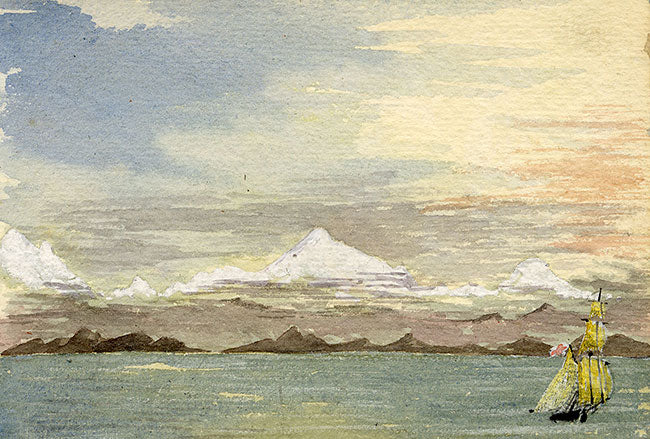 Cmdr Alfred M. Causton RN, Remutaka Range, New Zealand–1873 watercolour painting
