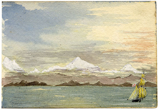 Cmdr Alfred M. Causton RN, Remutaka Range, New Zealand–1873 watercolour painting
