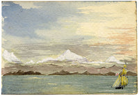 Cmdr Alfred M. Causton RN, Remutaka Range, New Zealand–1873 watercolour painting