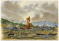 Cmdr Alfred M. Causton RN, Thames Estuary at Sheerness, Kent – 1874 watercolour