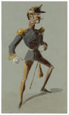 Alexandre Dupendant, French Officer Caricature – c.1870 watercolour painting