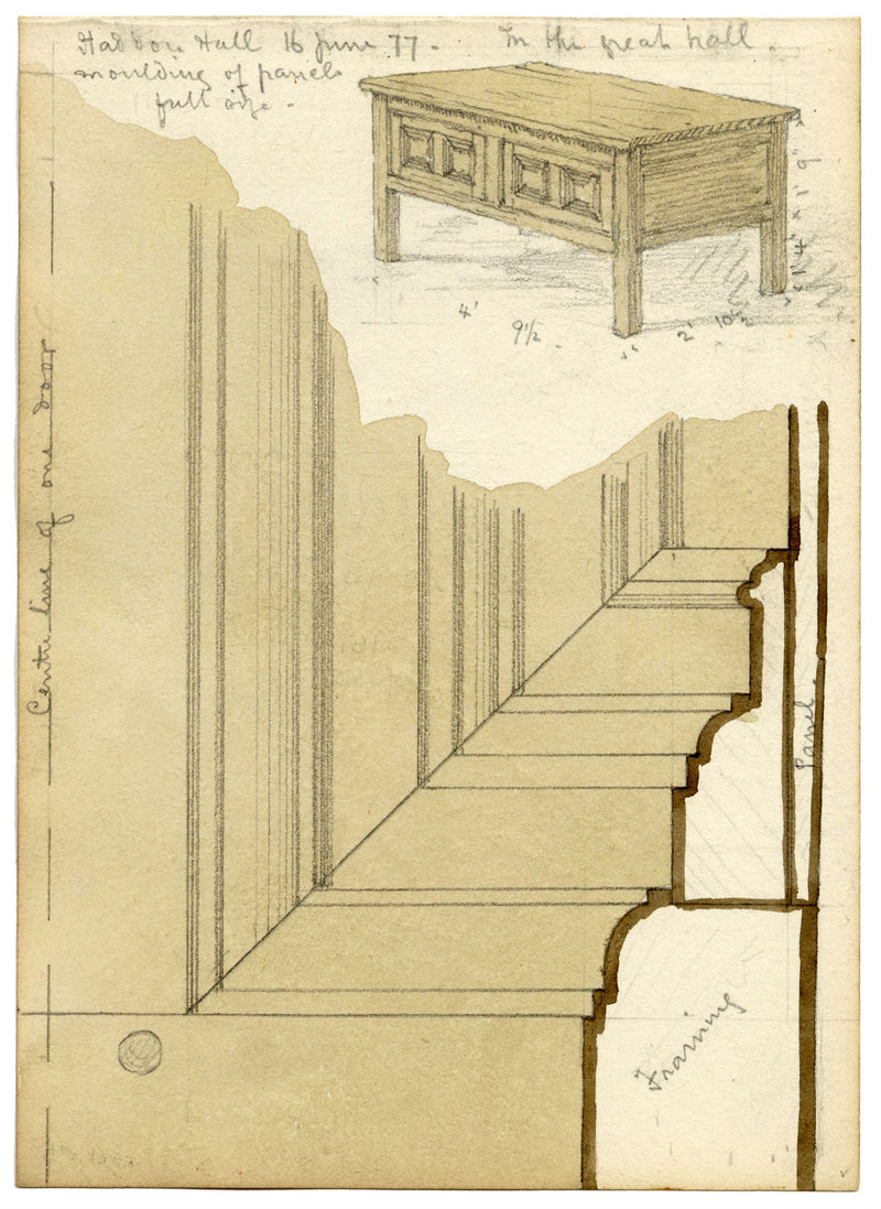 Philip J. Marvin, Architectural Mouldings, Haddon Hall–1877 watercolour painting