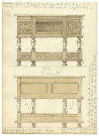 Philip J. Marvin, Cabinet in Great Hall, Haddon Hall – 1877 watercolour painting