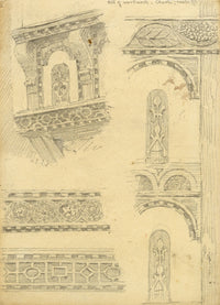 Philip J. Marvin, Architectural Woodwork Detail, Chester – 1877 graphite drawing