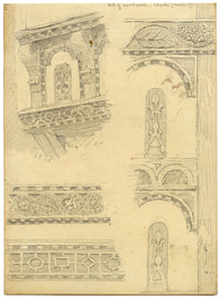 Philip J. Marvin, Architectural Woodwork Detail, Chester – 1877 graphite drawing