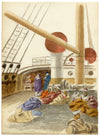 Philip J. Marvin, On the Ship's Deck, Morocco – 1903 watercolour painting