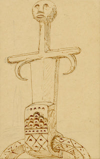 Philip J. Marvin, Iron Work, Palazzo Pubblico, Siena, Italy – 1876 ink drawing