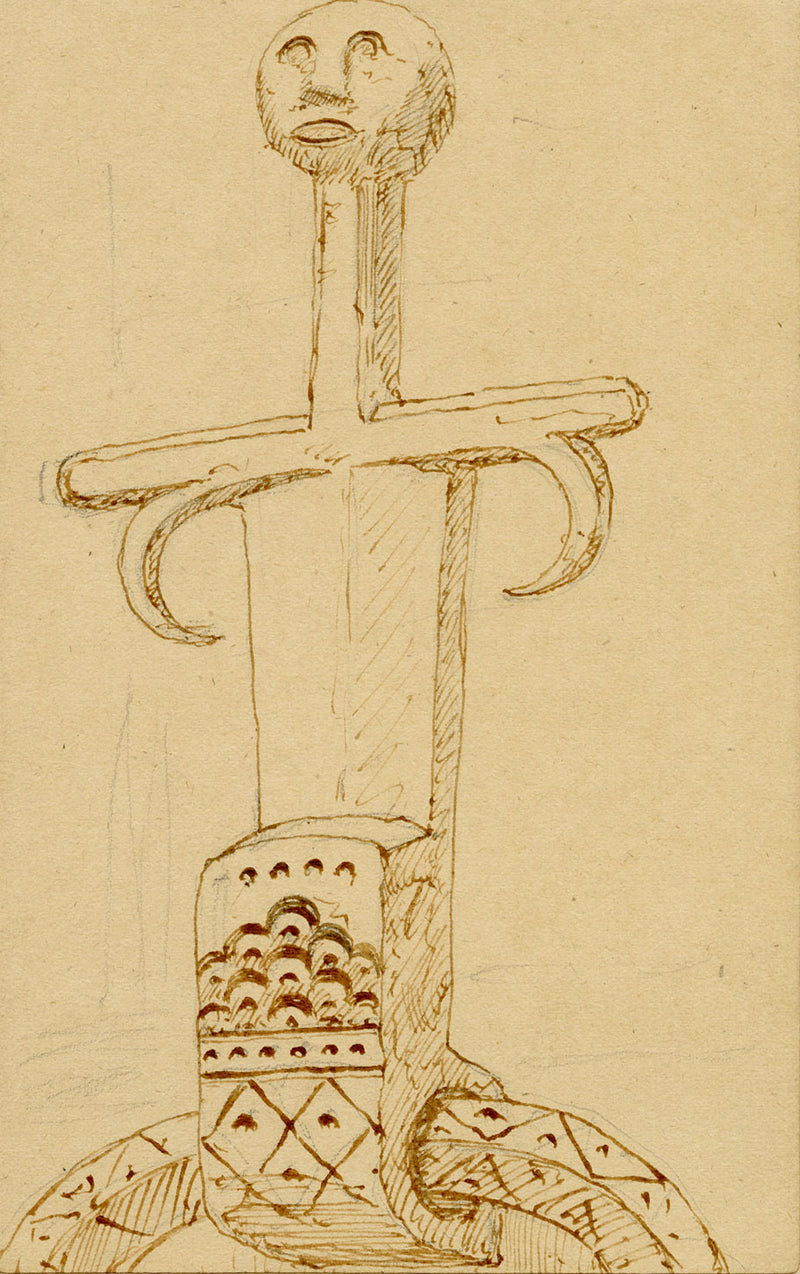 Philip J. Marvin, Iron Work, Palazzo Pubblico, Siena, Italy – 1876 ink drawing