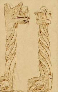 Philip J. Marvin, Iron Work, Palazzo Pubblico, Siena, Italy – 1876 ink drawing