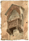 Philip J. Marvin, Tomb of Bartolomeo Dussaini, Verona –1875 watercolour