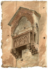 Philip J. Marvin, Tomb of Bartolomeo Dussaini, Verona –1875 watercolour