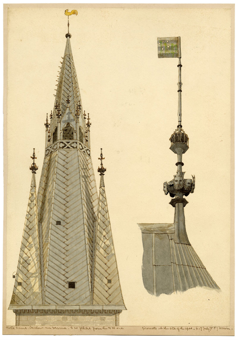 Philip J. Marvin, Notre-Dame-en-Vaux, Châlons-en-Champagne – 1875 watercolour